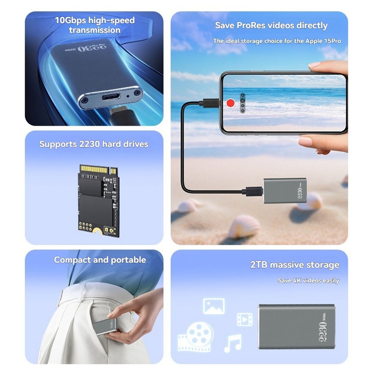External Nvme Ssd - A40I M.2 NVMe SSD Enclosure -