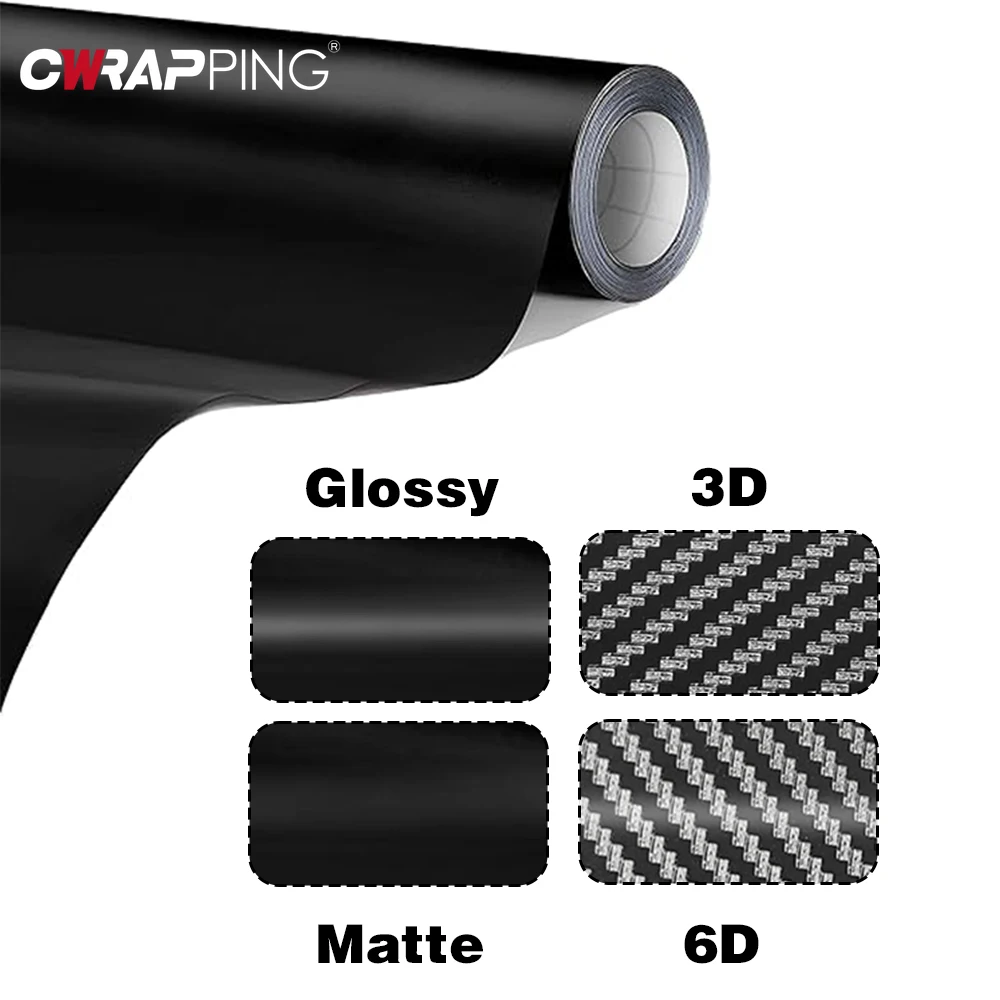 Laptop Accessories Stickers - Carbon Fiber Matte Glossy Black Car