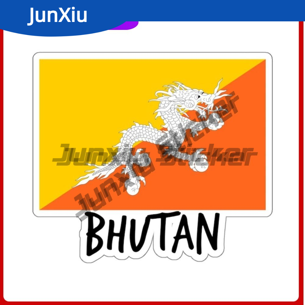 Laptop Accessories Stickers - Bhutan Flag Adventure Travel Stickers Laptop