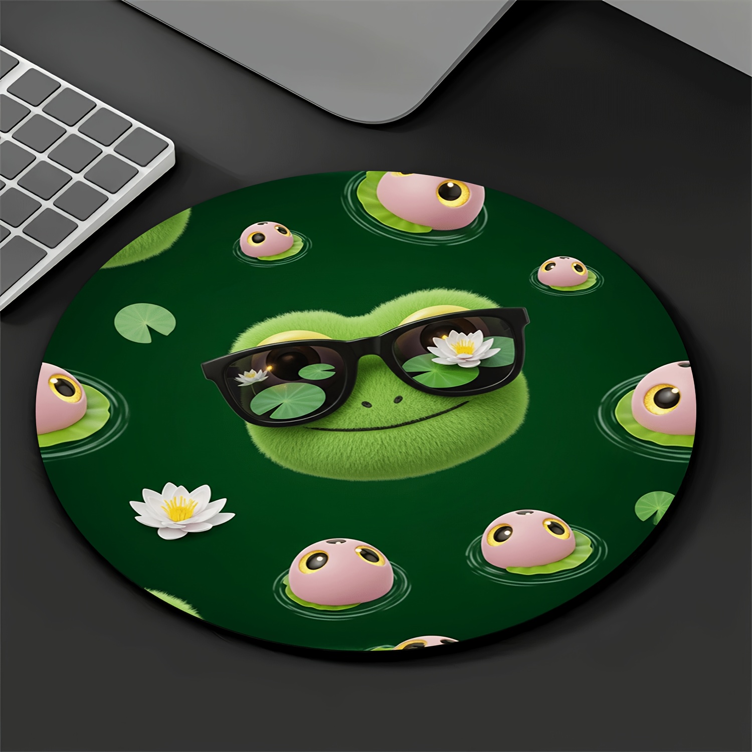 Adorable Frog with Lotus Patte - Laptop Accessories Design ulasan dan harga
