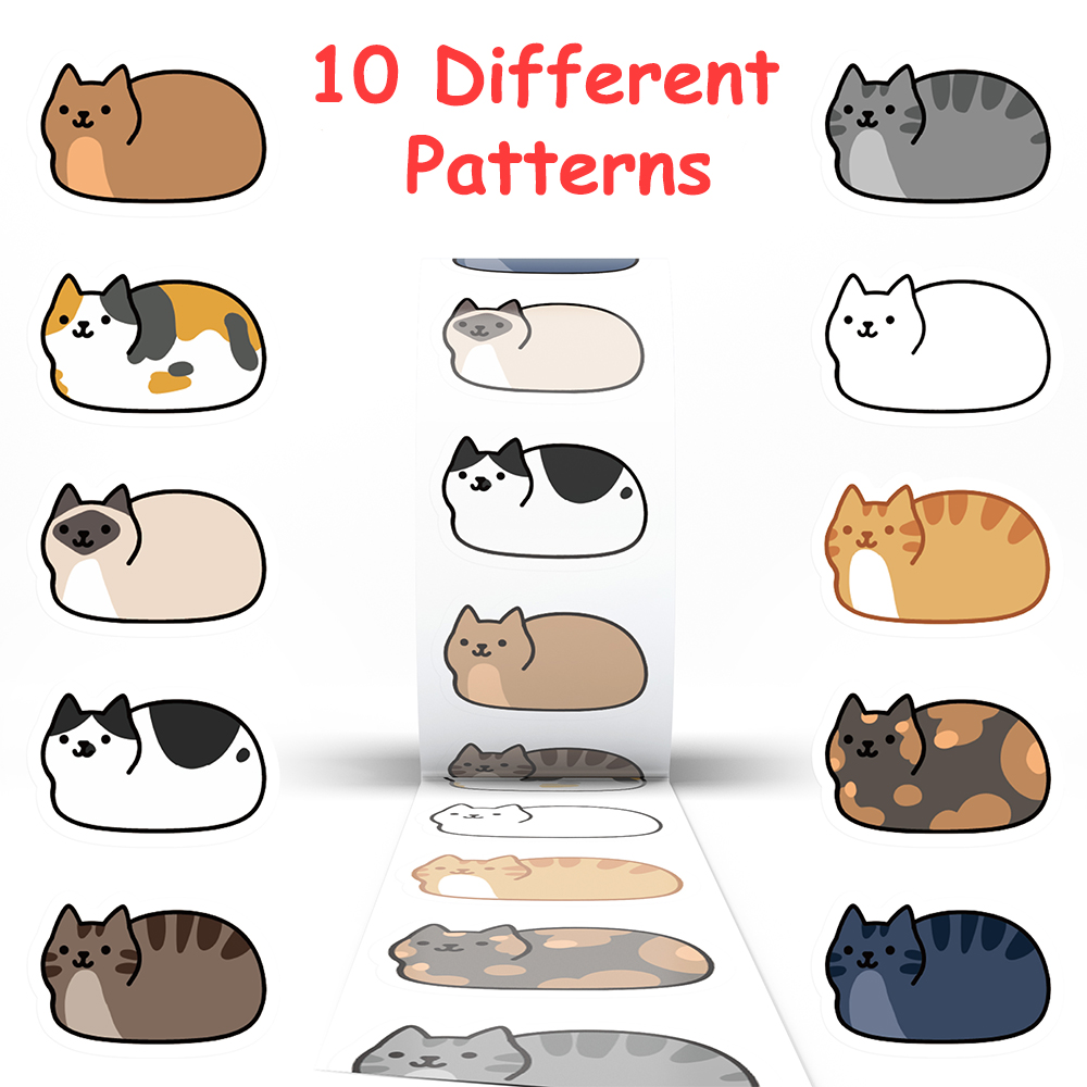 500pcs Cute Cat Sticker Cartoo - Laptop Accessories Aesthetic ulasan dan harga