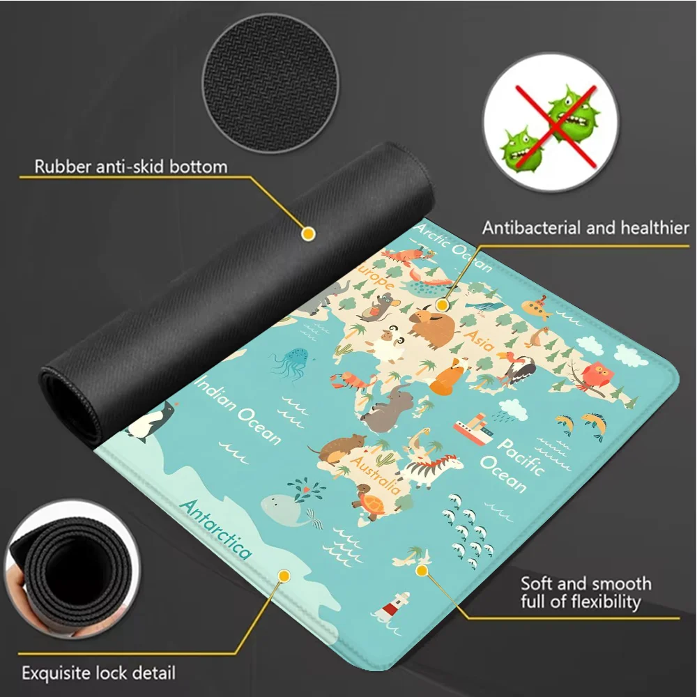 World Map Gaming Mouse Pad Ani - Laptop Accessories Design ulasan dan harga