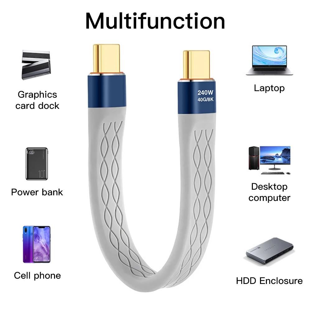 240W USB 4.0 Data Cable Flat S - Laptop Accessories Design ulasan dan harga