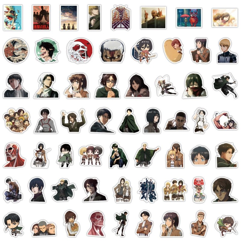 60Pcs Attack on Titan Anime St - Laptop Accessories Stickers ulasan dan harga