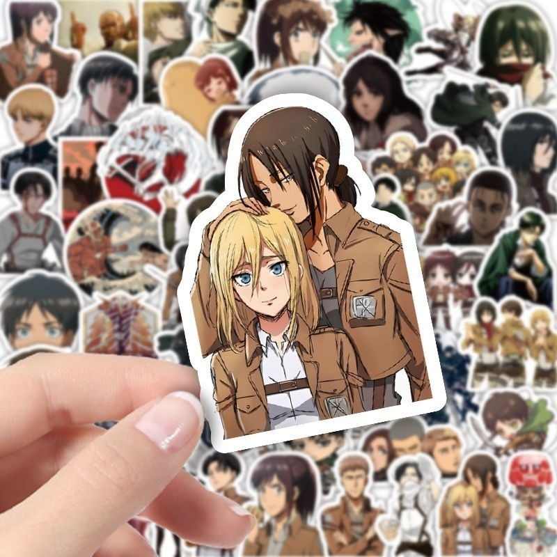 60Pcs Attack on Titan Anime St - Laptop Accessories Stickers ulasan dan harga