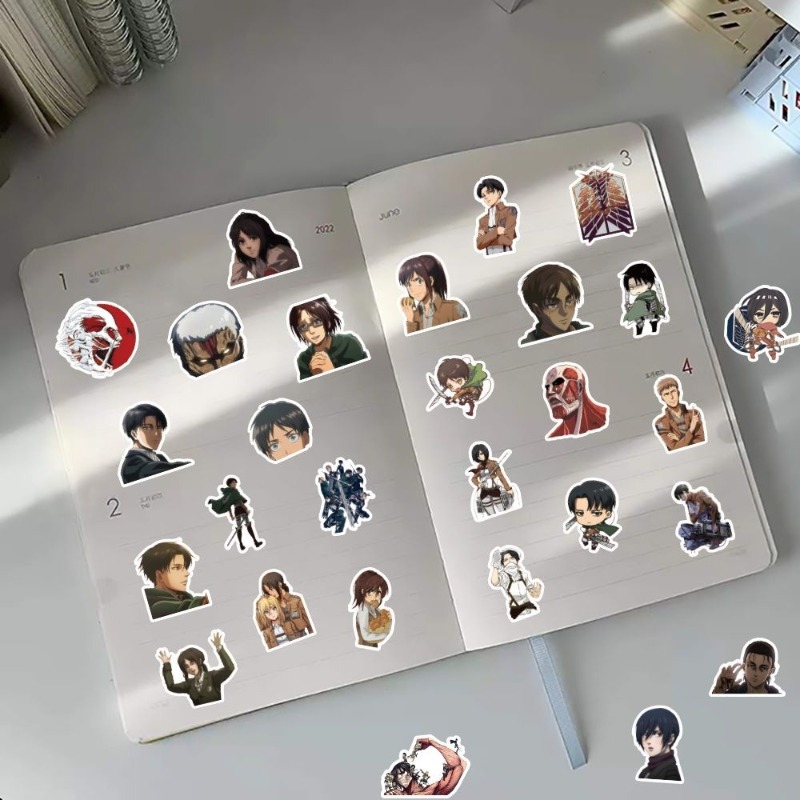 60Pcs Attack on Titan Anime St - Laptop Accessories Stickers ulasan dan harga