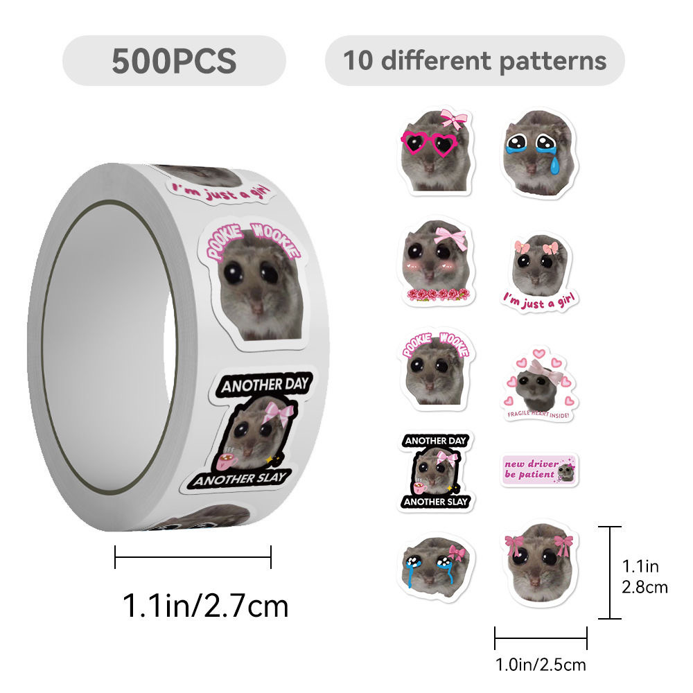 100-500pcs Ins Sad Hamster Car - Laptop Accessories Aesthetic ulasan dan harga