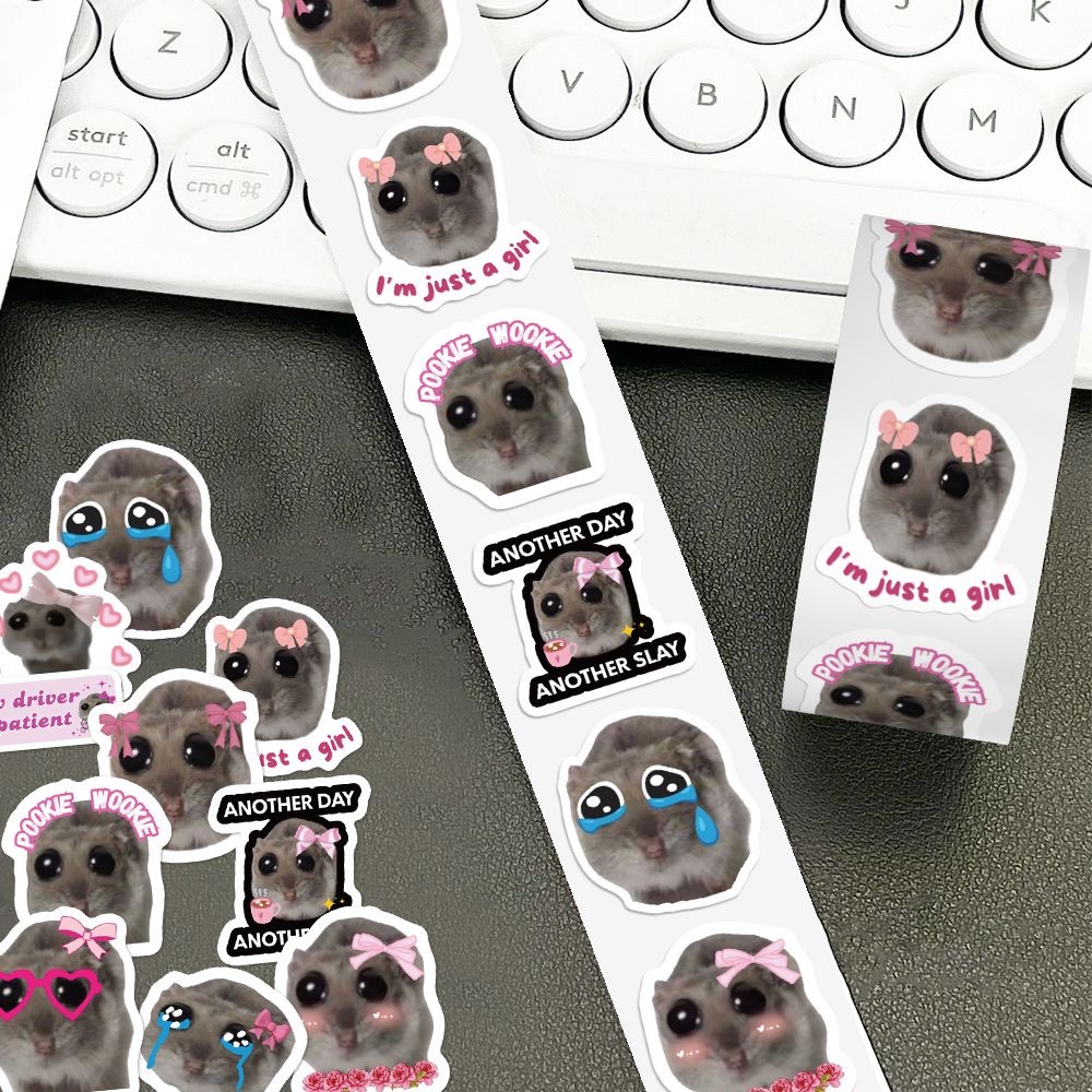 100-500pcs Ins Sad Hamster Car - Laptop Accessories Aesthetic ulasan dan harga