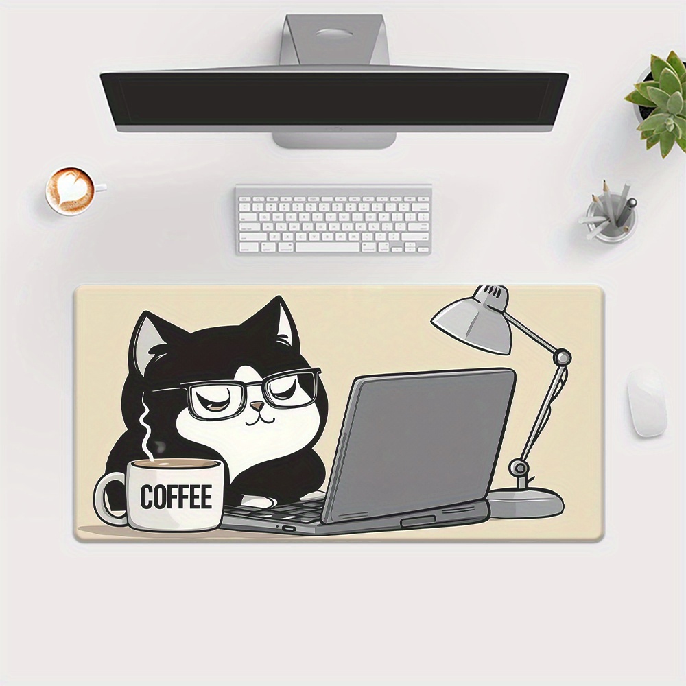 Cute Coffee Cat Working On Lap - Laptop Accessories Officeworks ulasan dan harga