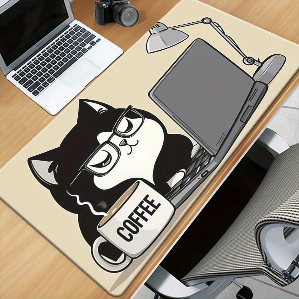 Cute Coffee Cat Working On Lap - Laptop Accessories Officeworks ulasan dan harga