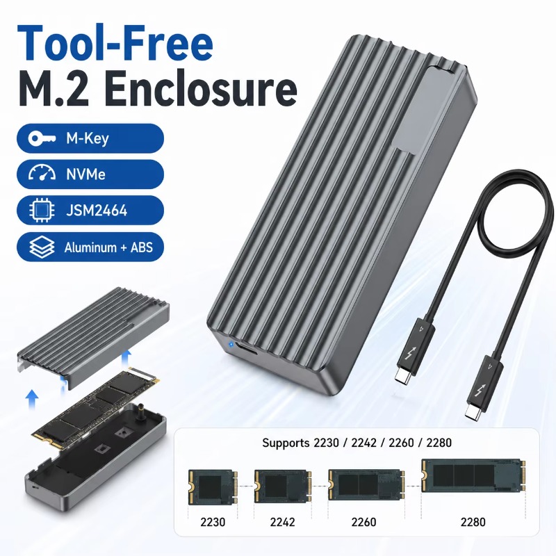 TBT3/USB4 M.2 NVMe SSD Enclosu - External Nvme Ssd ulasan dan harga