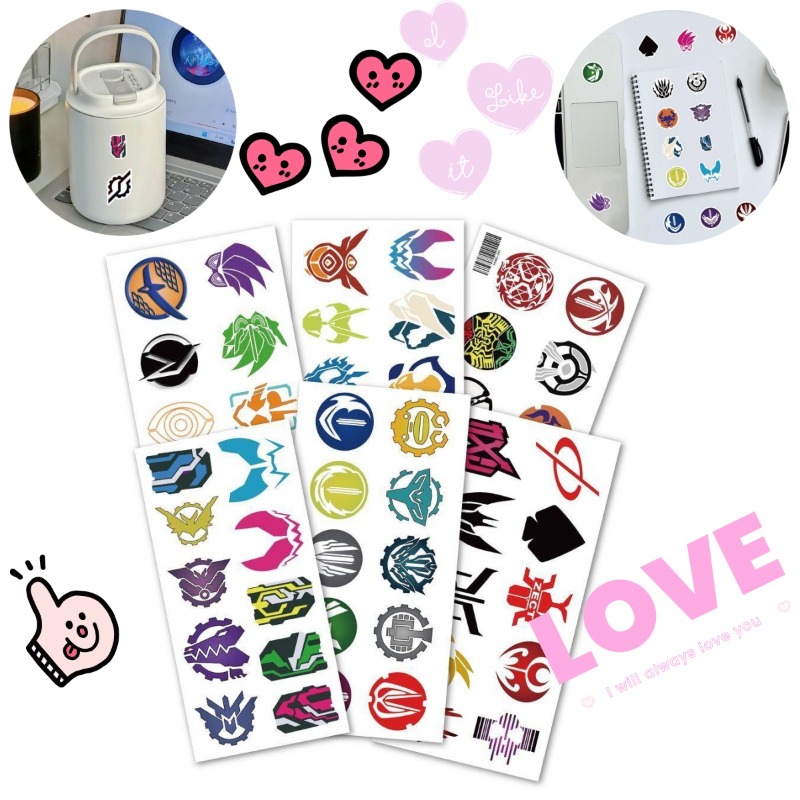 60 Sheets Kamen Rider Logo Sti - Laptop Accessories Stickers ulasan dan harga